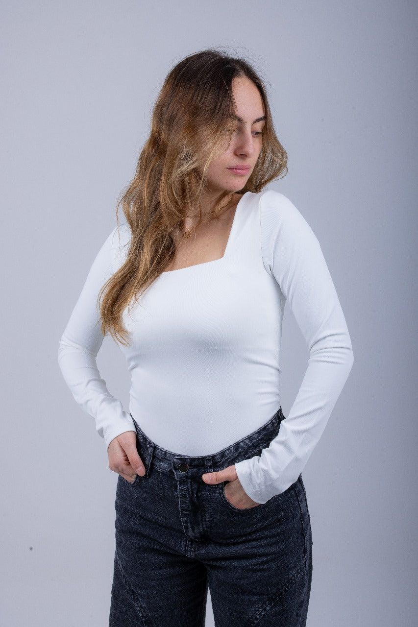 White Long Sleeve Top