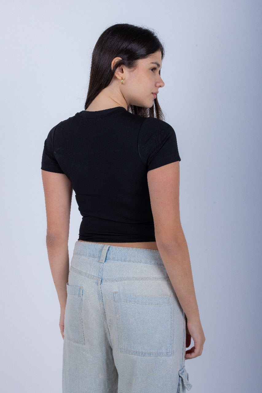 Black Short Sleeve Top