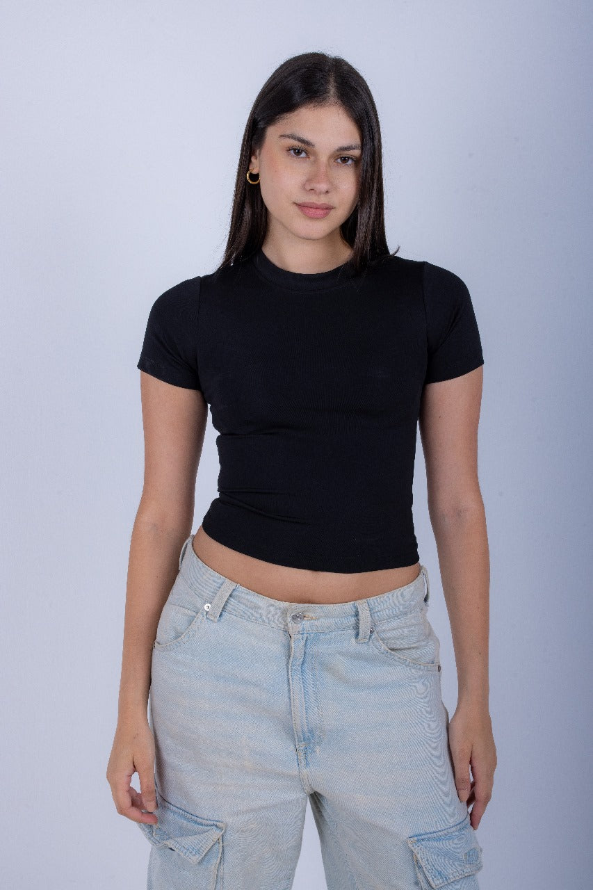 Black Short Sleeve Top