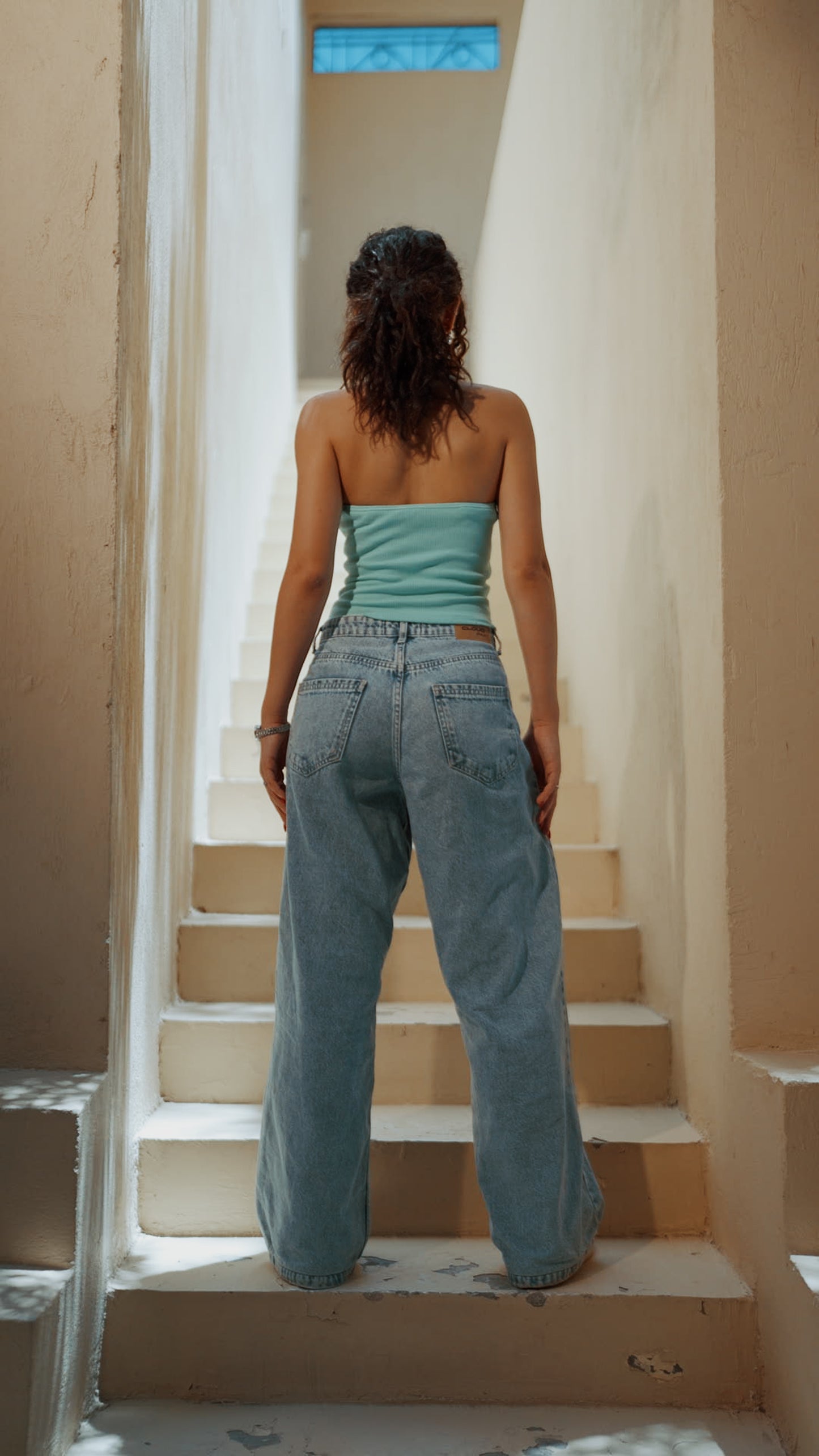 Turquoise Halter Neck Top