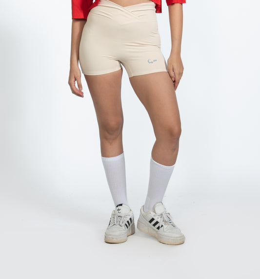 Beige V Biker Short