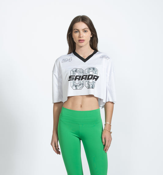 White Cropped Jersey