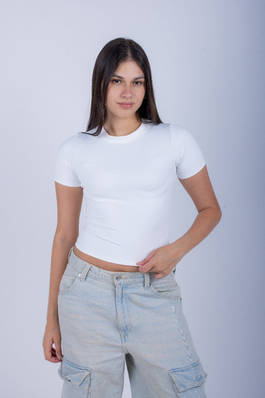 White Short Sleeve Top