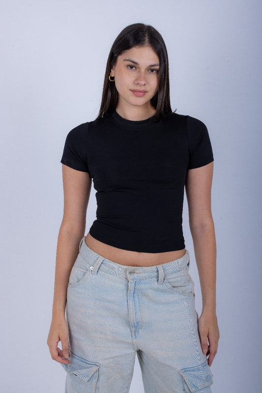 Black Short Sleeve Top